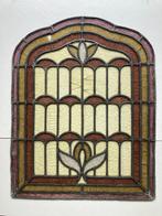 Oud glas in lood raam B45 x H 57 cm, Gebruikt, Minder dan 80 cm, Ophalen of Verzenden, Minder dan 80 cm