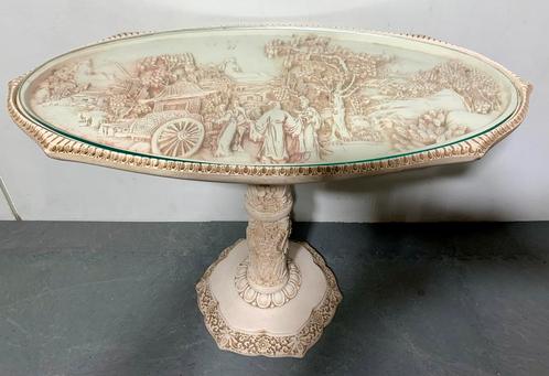 Chinese Bijzettafel - ivorine -Italie  - ‘60, Huis en Inrichting, Tafels | Bijzettafels, Zo goed als nieuw, Rond, Minder dan 55 cm