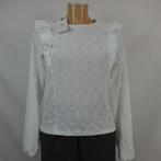 Revelation lange mouwen blouse broderie details & ruches S, Kleding | Dames, Tops, Verzenden, Wit, Lange mouw, Revelation