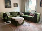 Groene Velours Elementen Hoekbank - Vintage, Ophalen, Gebruikt, Stof