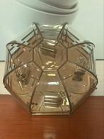 Vintage Italian Hexagon plafond / muurlamp, Ophalen of Verzenden, Glas, Hollywood regency DeKnudt luxury Maximalism