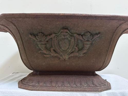 vintage bloemenbak gietijzeren plantenbak trog voederbak, Tuin en Terras, Bloembakken en Plantenbakken, Gebruikt, Metaal, Binnen