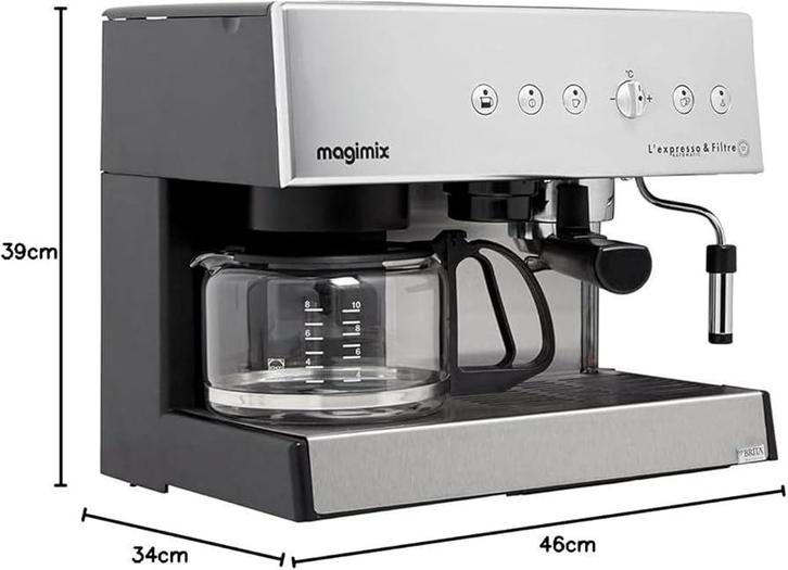 Magimix L'expresso & Filtre Koffiemachine - Zo goed als nieu, Witgoed en Apparatuur, Koffiezetapparaten, Zo goed als nieuw, Gemalen koffie