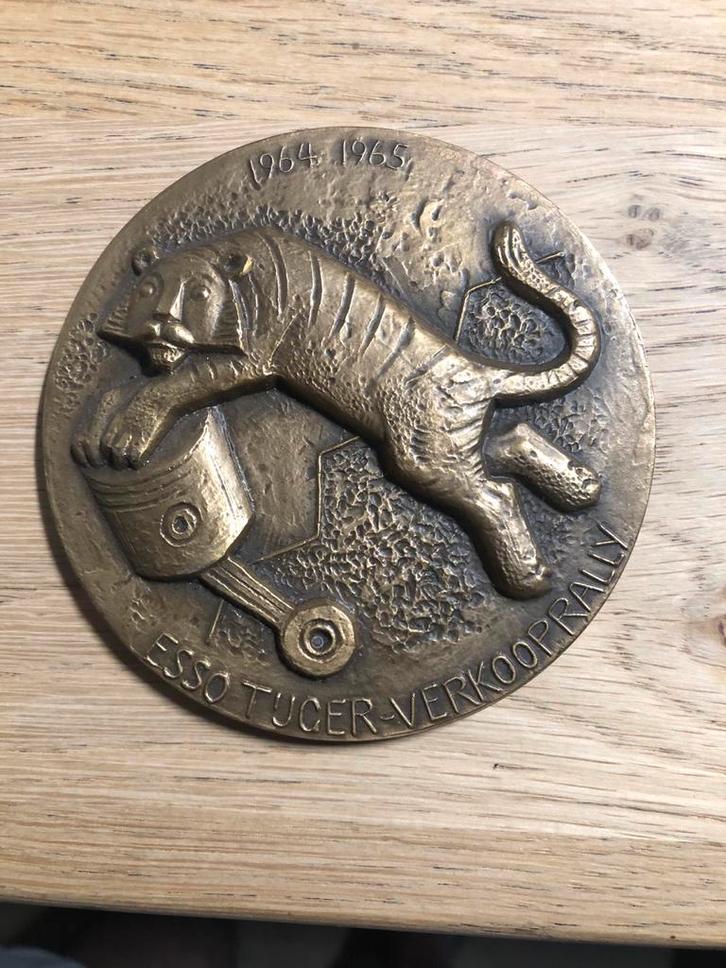 Esso Tiger-Verkooprally Bronzen Medaille 1964-1965, Postzegels en Munten, Penningen en Medailles, Brons, Ophalen of Verzenden