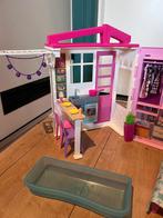 Draagbaar Barbie Huis met Accessoires, Ophalen of Verzenden, Zo goed als nieuw, Poppenhuis