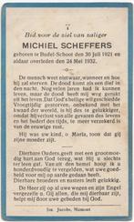 Michiel Scheffers 1921 - 1932 Budel-Schoot, 10 jaar oud, Verzenden, Bidprentje