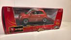 Fiat 500 oranje Bburago 1.24 zie info, Ophalen of Verzenden, Bburago, A, A