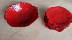 bordjes keramiek kom Italie vintage rood bladdesign, Ophalen of Verzenden