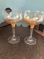 6  vintage kristallen champagne/wijnglazen, Ophalen of Verzenden