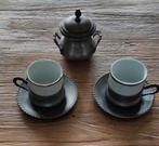 Antiek Espresso Set IPA Porselein/Tin, Antiek en Kunst, Antiek | Tin, Ophalen of Verzenden