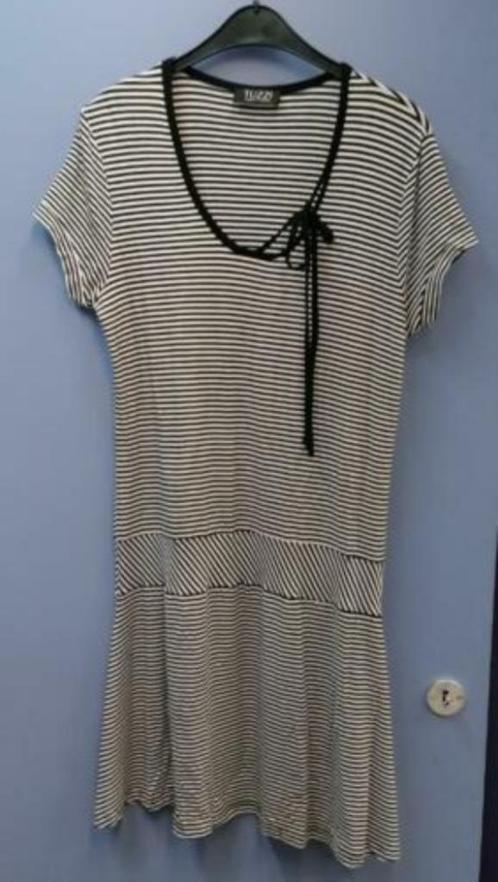 Tuzzi soepel vallend (strand) jurkje zwart /wit mt 42 35822, Kleding | Dames, Jurken, Zo goed als nieuw, Maat 42/44 (L), Wit, Boven de knie