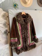 Vintage afghaanse lammy coat M bohemian gevoerde jas, Maat 38/40 (M), -, Ophalen of Verzenden, Zo goed als nieuw