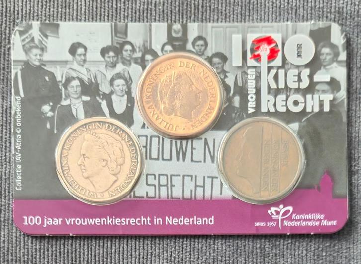 100 jaar vrouwenkiesrecht in Nederland 2019 in coincard, Postzegels en Munten, Munten | Nederland, Losse munt, 5 cent, Koningin Beatrix