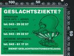 Sticker: Dienst Geslachtsziekenbestrijding - Maastricht, Verzamelen, Stickers, Verzenden, Zo goed als nieuw, Bedrijf of Vereniging