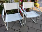 Mart Stam S34 armstoel Thonet Buisframe leer wit vintage, Ophalen, Gebruikt, Twee, Wit