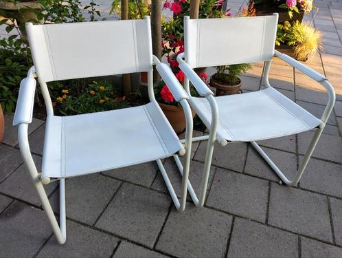Mart Stam S34 armstoel Thonet Buisframe leer wit vintage, Huis en Inrichting, Stoelen, Gebruikt, Twee, Leer, Metaal, Wit, Ophalen