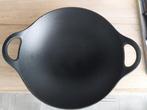 Gietijzeren wok 34 cm zgan, Ophalen, Zo goed als nieuw, Gietijzer, Wok