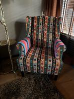 Kleurrijke fauteuil met bloemenmotief, Ophalen, Minder dan 75 cm, Zo goed als nieuw, 75 tot 100 cm