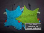 OPRUIMING! Tutdoek ster Blauw/Groen met speenlus met naam, Ophalen of Verzenden, Nieuw, Kraamcadeau