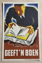 032) FLYER BOEKENWEEK 1934 GEEF 'N BOEK- ILL. F.HAZEVELD, Ophalen of Verzenden, Overige thema's