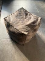 Hoffz leren poef, Ophalen, Zo goed als nieuw, Vierkant, Minder dan 50 cm