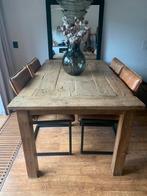 Robuuste eettafel 180x100, Ophalen, Zo goed als nieuw, 4 tot 6 stoelen