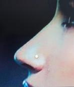 Neuspiercing, br.1,2mm,chirurgisch staal met strass steentje, Verzenden, Nieuw, Staal, Met strass