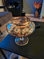 Vintage Glazen Vaas met Gouden Details, Huis en Inrichting, Overige kleuren, Ophalen of Verzenden, Minder dan 50 cm, Glas