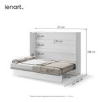 Concept opklapbed horizontaal - 140x200 - Wit hoogglans