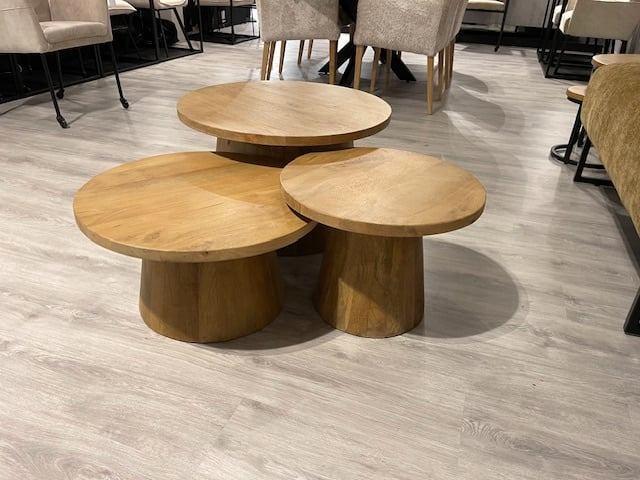 salontafels 3 maten massief mango 70 x70 speciale prijs, Huis en Inrichting, Tafels | Kaptafels, Nieuw, Minder dan 100 cm, 50 tot 100 cm