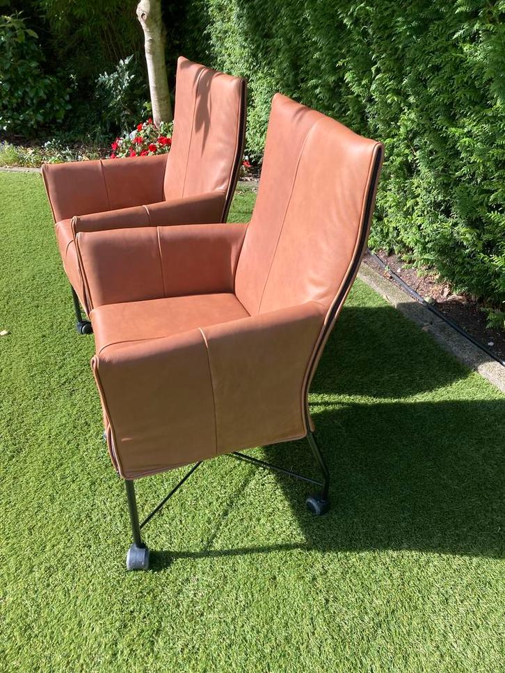 6 Montis Chaplin Leren Stoelen, Huis en Inrichting, Stoelen, Zo goed als nieuw, Vijf, Zes of meer stoelen, Leer, Overige kleuren