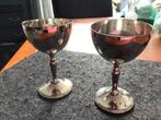Verzilverde Bekers - Set van 2, Antiek en Kunst, Antiek | Goud en Zilver, Ophalen of Verzenden, Zilver