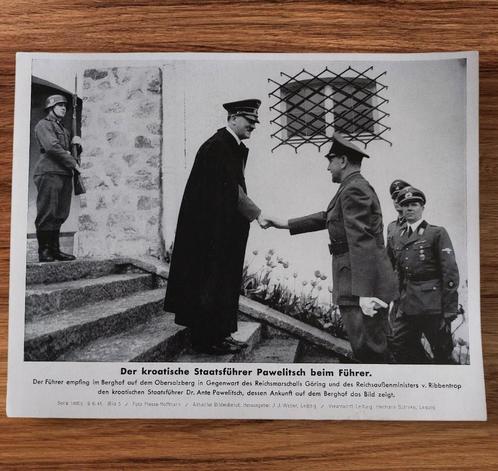 Duitse WO2 Der Führer im Berghof kriegsberichter foto, Verzamelen, Militaria | Tweede Wereldoorlog, Landmacht, Foto of Poster