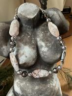 Ketting met grote jaspis kralen, Sieraden, Tassen en Uiterlijk, Kettingen, Nieuw, Ophalen of Verzenden, Steen of Mineraal, Grijs