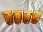 4 vintage amberkleurige borrel-, port- of likeurglaasjes, Ophalen of Verzenden, Zo goed als nieuw, Overige typen