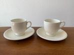 2 Wedgwood "Edme Plain" Espressokopjes met Schoteltjes, Ophalen of Verzenden, Zo goed als nieuw, Overige stijlen, Kop(pen) en/of Schotel(s)