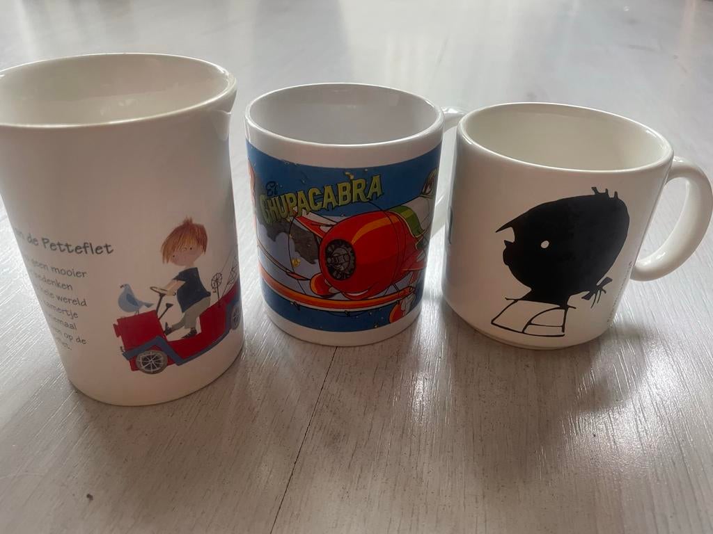 Set van 3 mokken - Petteflet, Chupacabra, Jip & Janneke, Huis en Inrichting, Keuken | Servies, Gebruikt, Ophalen of Verzenden