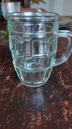 Klein biervat glas lichtgroen blokpatroon, Ophalen of Verzenden, Zo goed als nieuw, Bierglas
