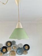 Vintage Groene Gestreept glazen Hanglamp 70s, Gebruikt, Vintage, Ophalen of Verzenden, Glas