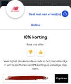 10% korting New Balance - Direct online te gebruiken!, Eén persoon, Kortingsbon, Overige typen
