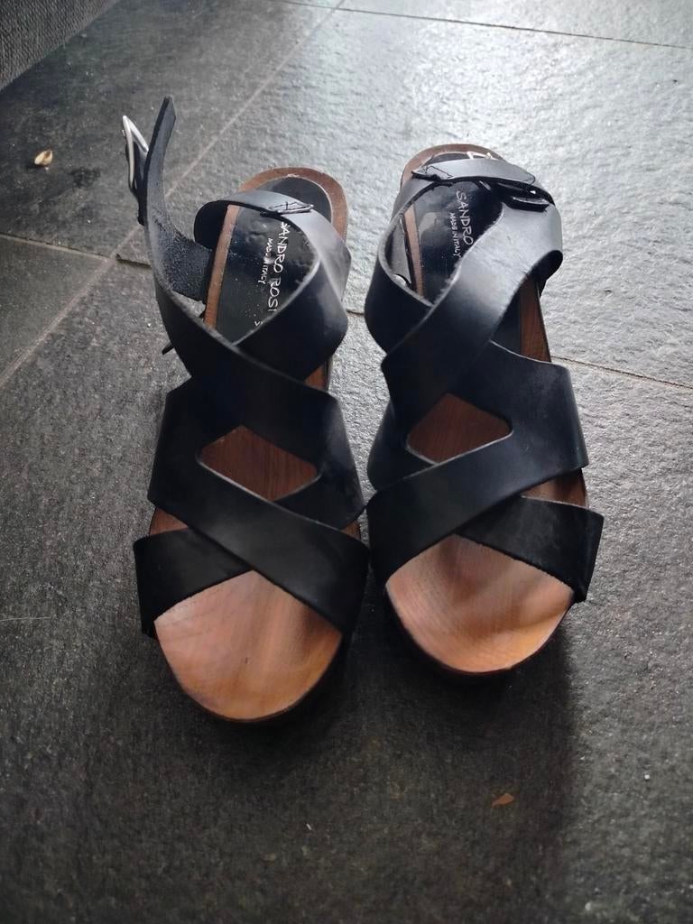Sandro Rosi Klompen - Maat 39 - Italiaans Design, Kleding | Dames, Schoenen, Zwart, Zo goed als nieuw, Sandro Rosi, Sandalen of Muiltjes