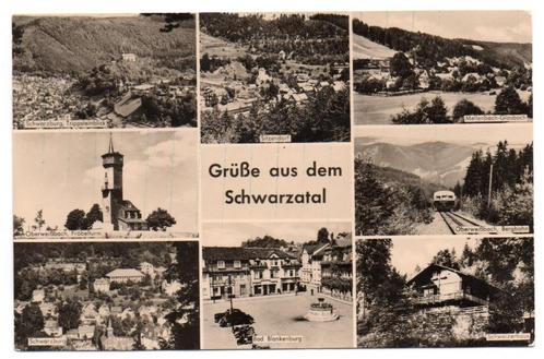 Duitsland, Grüsse aus dem Schwarzatal, achtluik, Verzamelen, Ansichtkaarten | Buitenland, Gelopen, Duitsland, 1960 tot 1980, Ophalen of Verzenden
