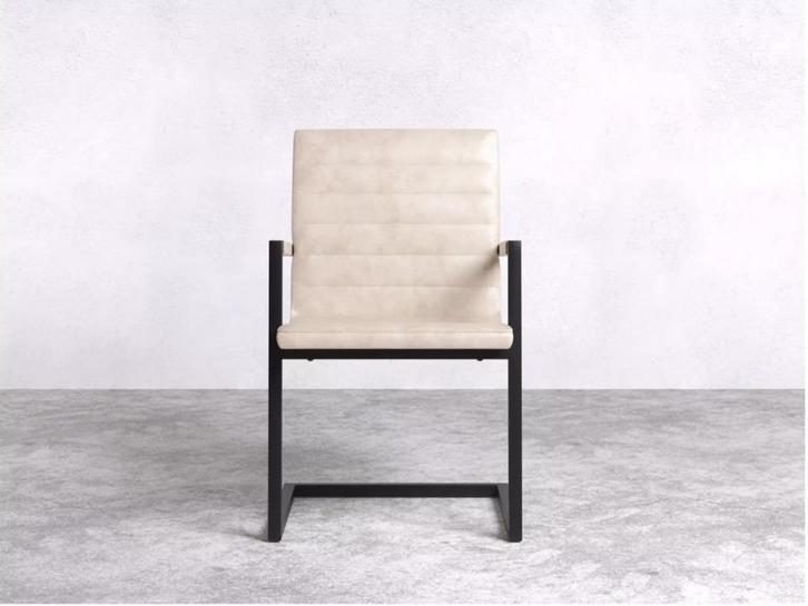 Еetkamerstoel Packard Crème, Huis en Inrichting, Stoelen, Gebruikt, Eén, Kunststof, Metaal, Wit, Ophalen