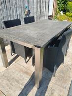 Tuintafel met 4 stoelen, Ophalen, Zo goed als nieuw, Rechthoekig