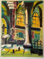 Origineel olieverfschilderij Jacob Kanbier kerk interieur, Antiek en Kunst, Ophalen of Verzenden