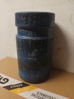 Blauwe keramiek vaas met lava patroon, Blauw, Aardewerk of Porselein, Ophalen of Verzenden, Zo goed als nieuw