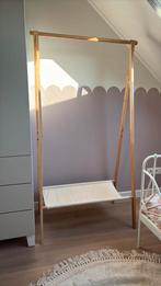 Kledingrek hout met linnen doek, Ophalen, Zo goed als nieuw