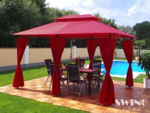 Exclusieve Designer Pavillon / Prieel / Partytent 3x4m Rood!, Tuin en Terras, Partytenten, Nieuw, Partytent, Ophalen of Verzenden