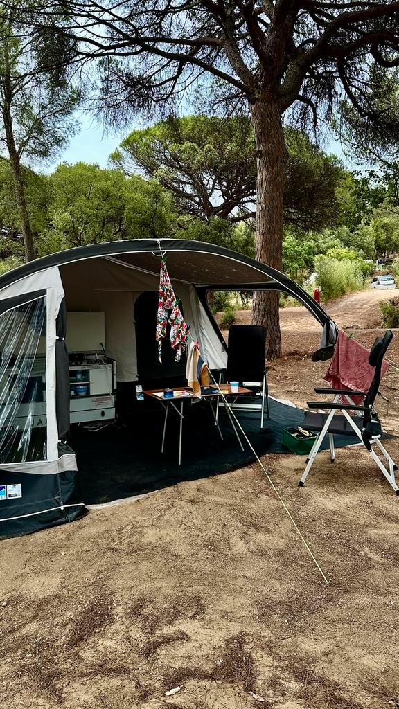 Jamet Jameta 2 pers vouwwagen, Caravans en Kamperen, Vouwwagens, Jamet, tot en met 2, Beige, Aanwezig, Ophalen