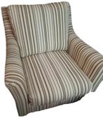 Fauteuil taupe gestreept, Ophalen, Zo goed als nieuw